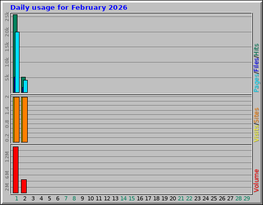 Daily usage for February 2026