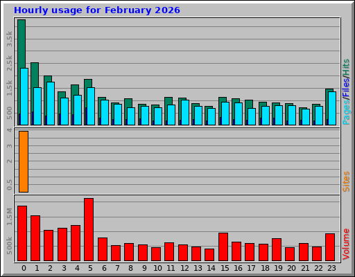 Hourly usage for February 2026